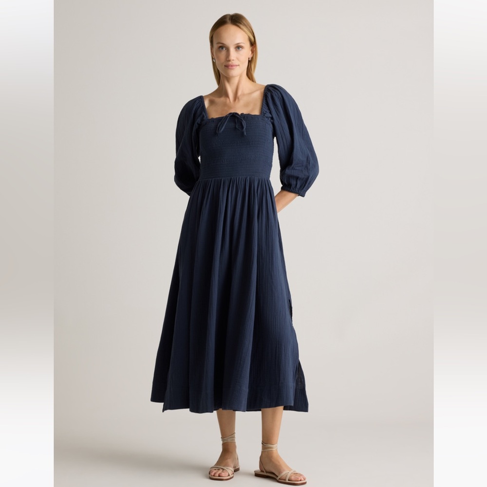Quince Blue Smocked Sundress